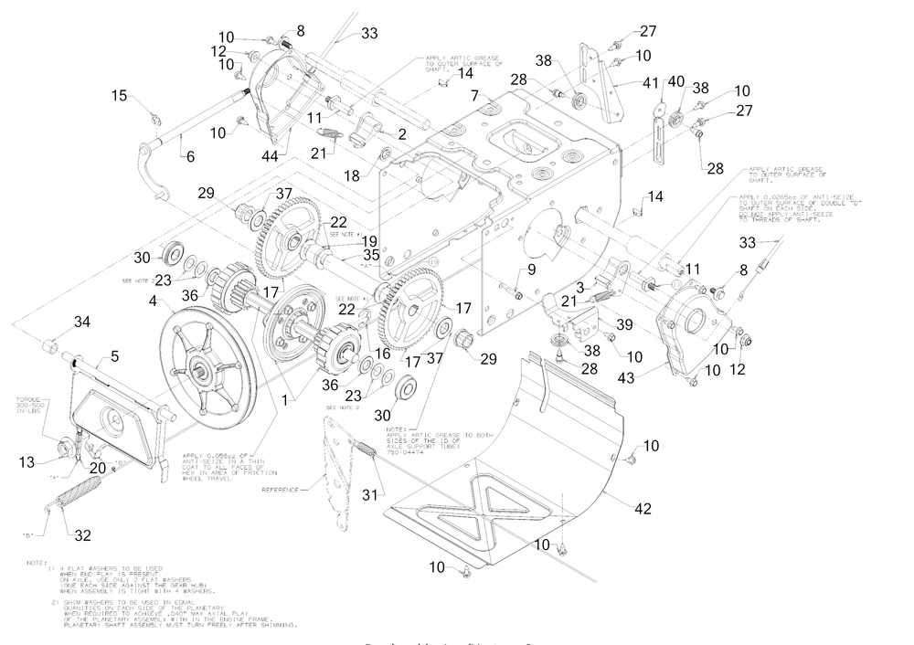Transmission Diagram and Parts List for 3X30-INCHTRAC (31AH7EVZ710)(2017) Cub Cadet Snow Blower